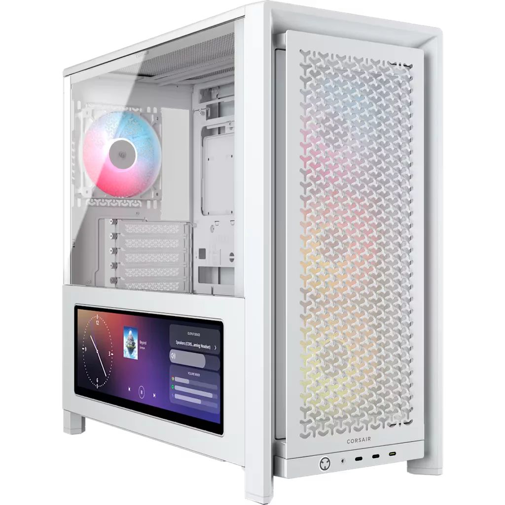 CASE CORSAIR 4000D LCD RS ARGB PREMIUM WHITE 4X FAN - Imagen 3