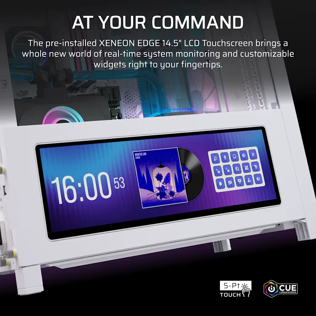 CASE CORSAIR 4000D LCD RS ARGB PREMIUM WHITE 4X FAN - Imagen 5