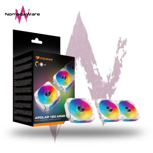 KIT DE VENTILADORES REVERSIBLES COUGAR APOLAR 120 ARGB