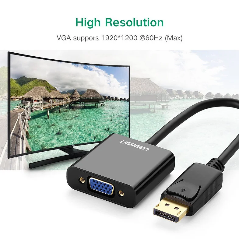 ADAPTADOR DISPLAY PORT MACHO A VGA HEMBRA UGREEN DP109 - Imagen 4
