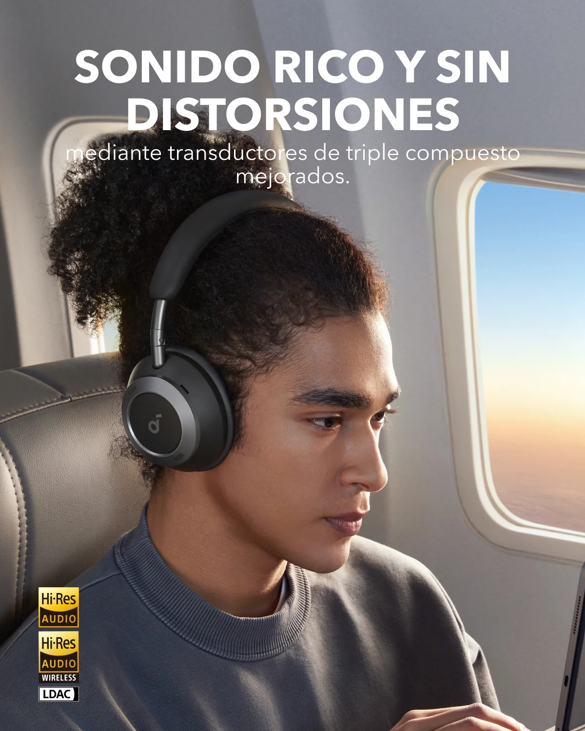 AUDIFONO SOUNDCORE SPACE ONE PRO BLACK - Imagen 5