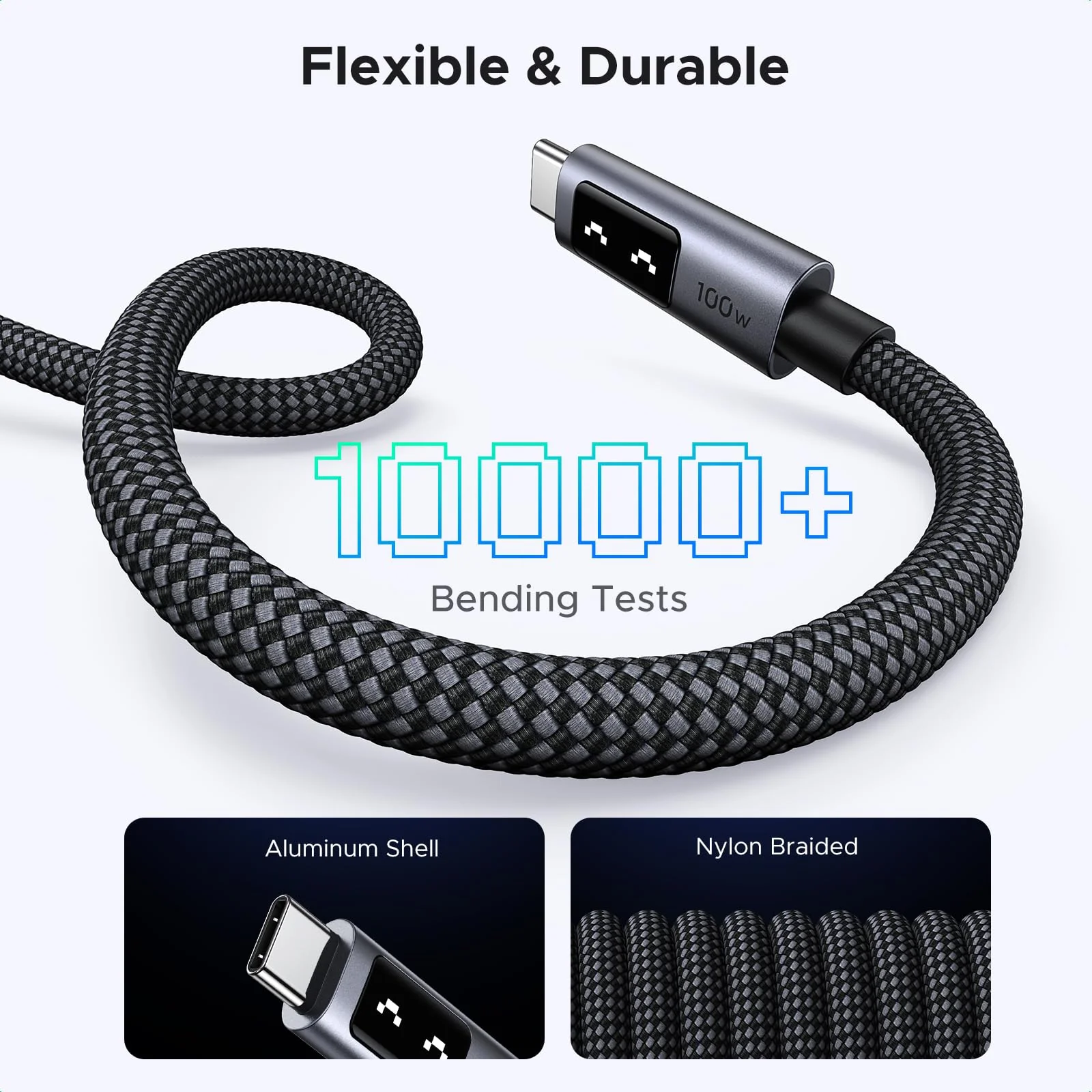 CABLE USB C UGREEN UNO L509 BLACK 100W 3M - Imagen 6