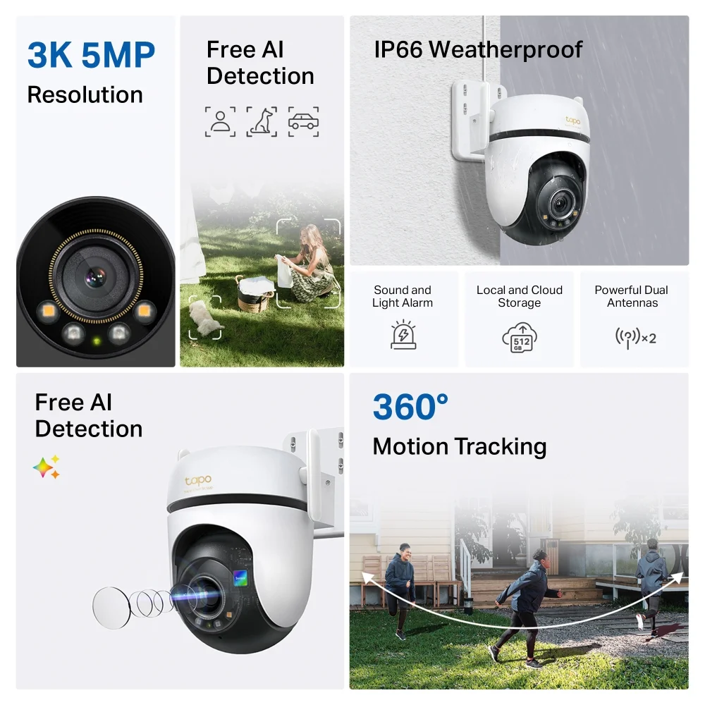 CAMARA DE SEGURIDAD TP-LINK TAPO C530WS 3K COLOR NIGHT VISION - Imagen 6