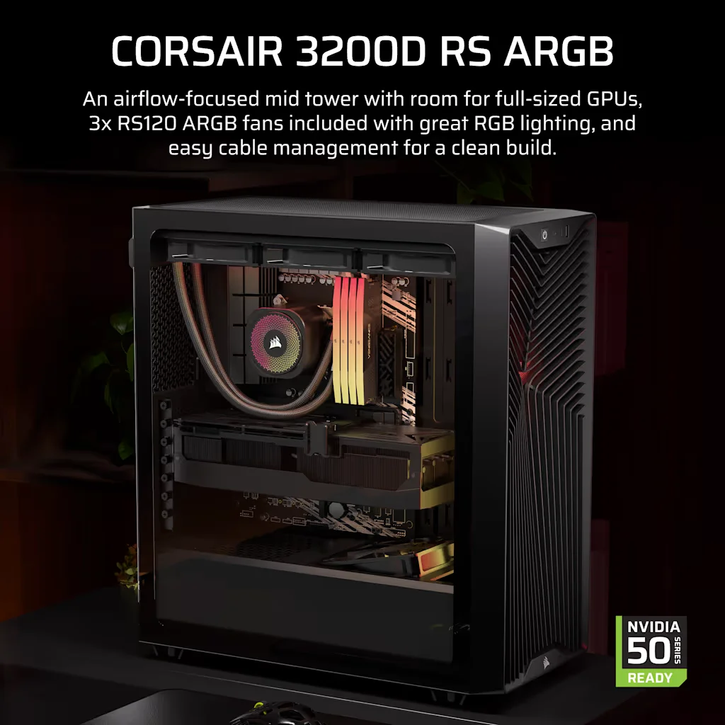 CASE CORSAIR 3200D RS ARGB BLACK 3X FAN - Imagen 5