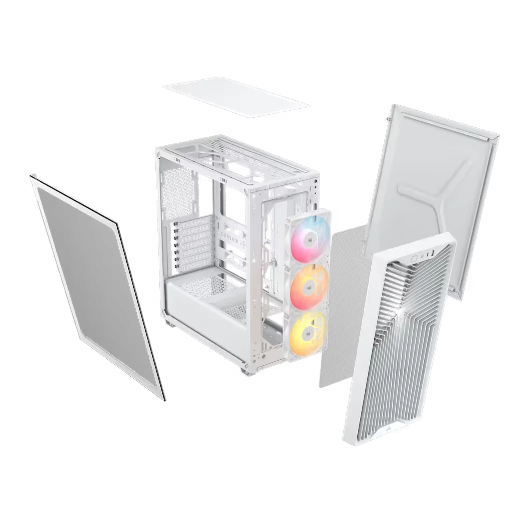 CASE CORSAIR 3200D RS ARGB WHITE 3X FAN - Imagen 4
