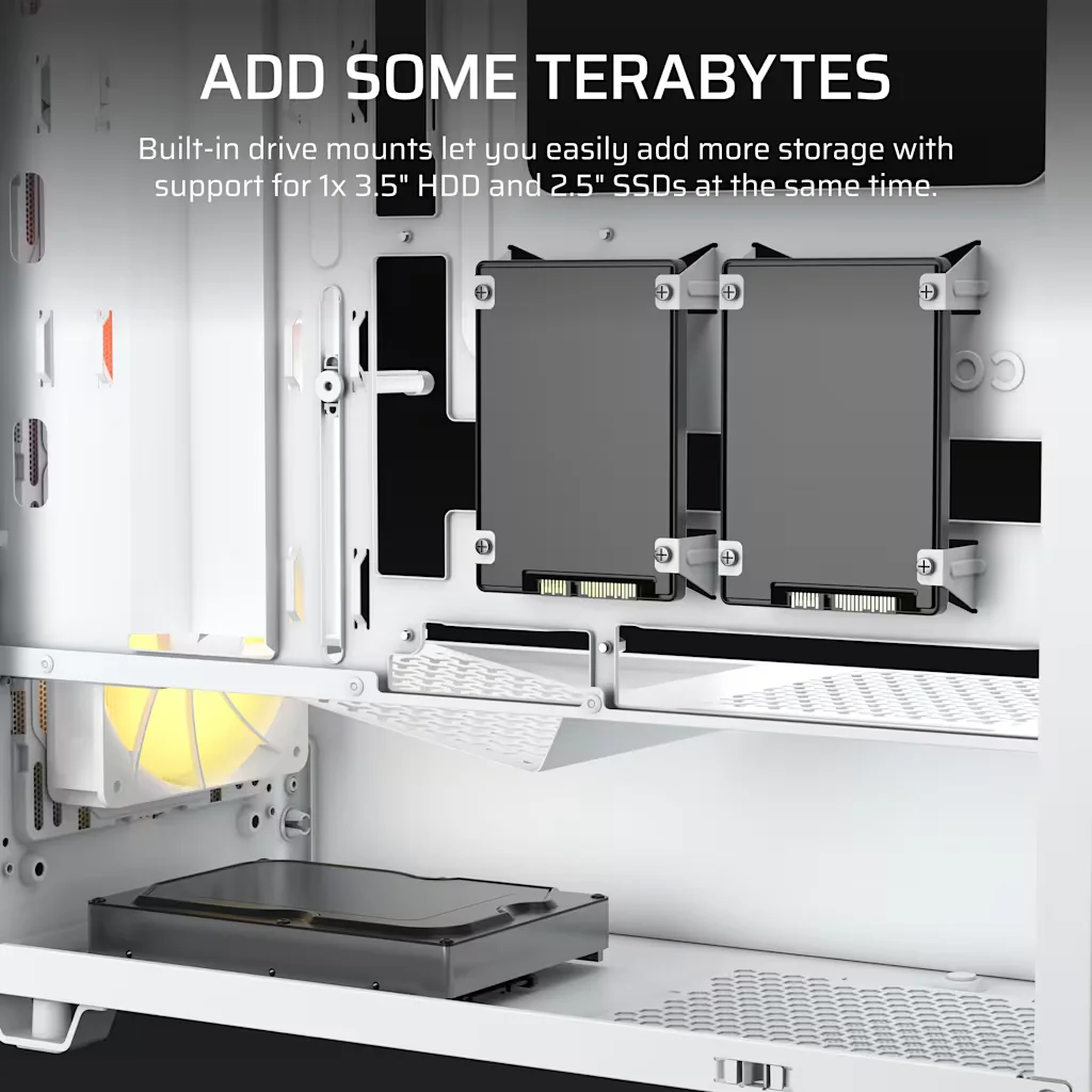 CASE CORSAIR 3200D RS ARGB WHITE 3X FAN - Imagen 7