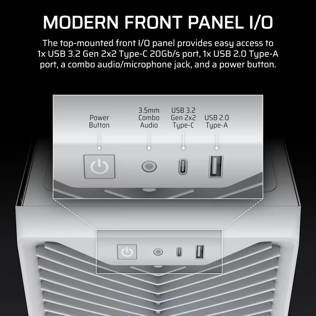 CASE CORSAIR 3200D RS ARGB WHITE 3X FAN - Imagen 11