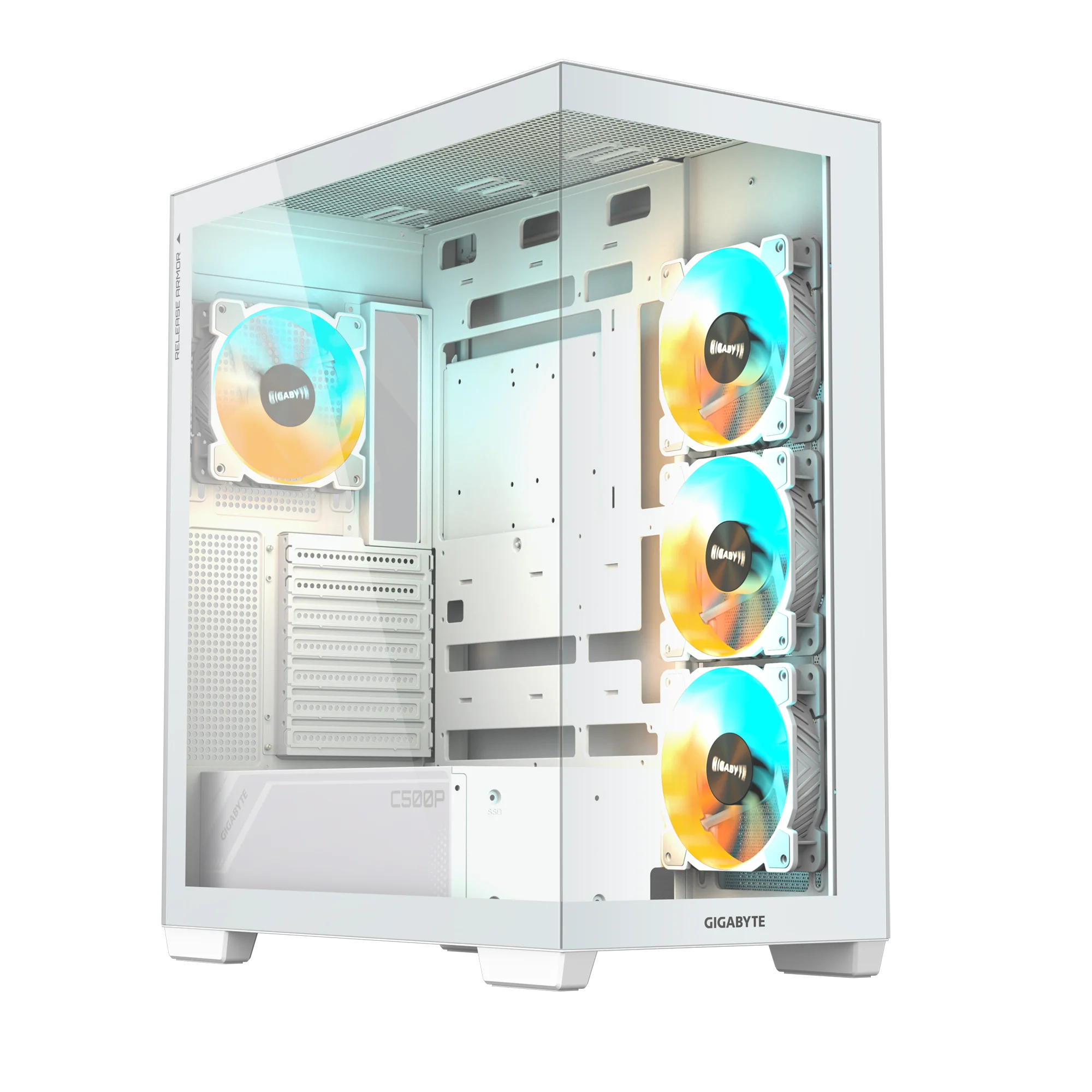CASE GIGABYTE C500P STEALTH ICE 4X FAN - Imagen 2