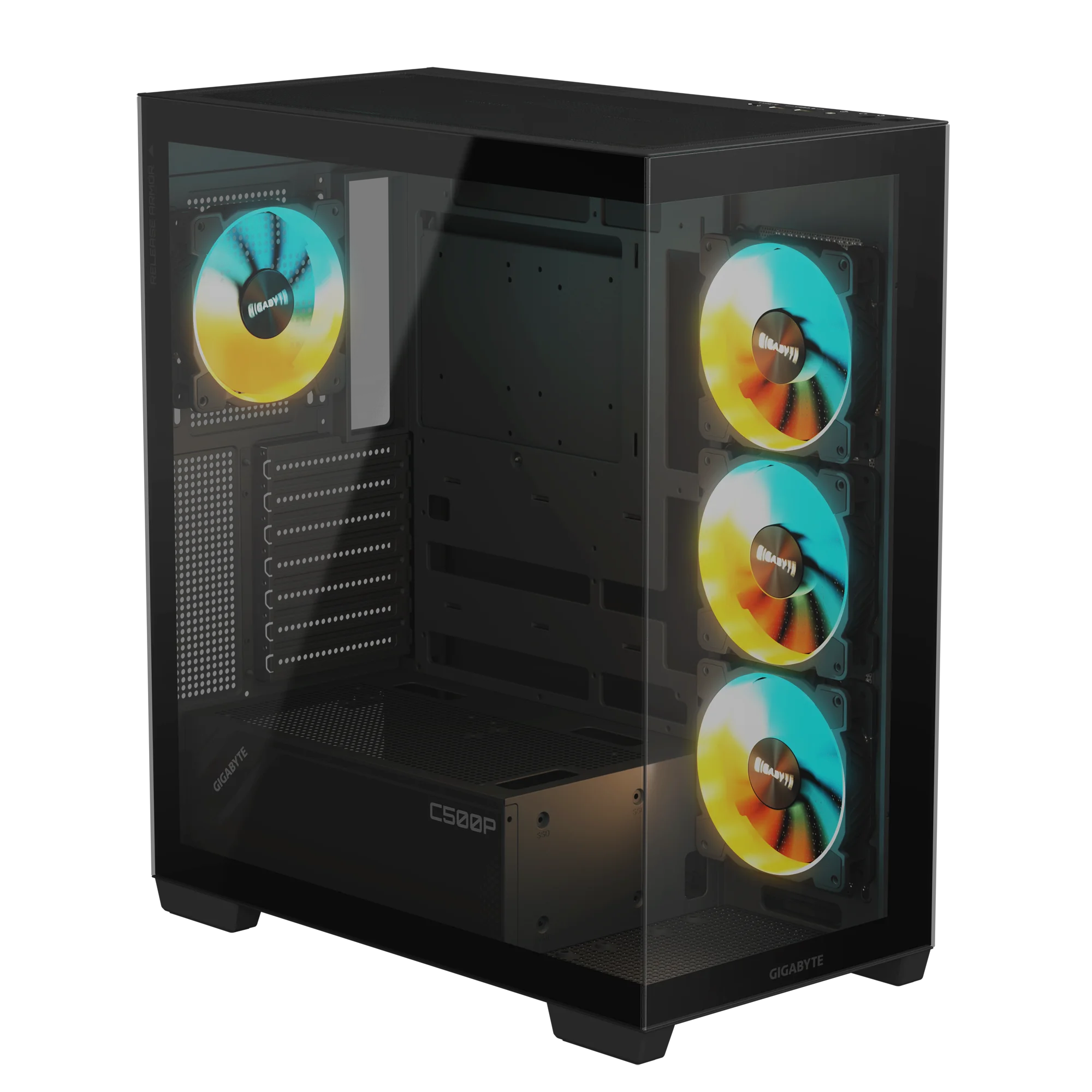 CASE GIGABYTE C500P STEALTH BLACK 4X FAN - Imagen 3