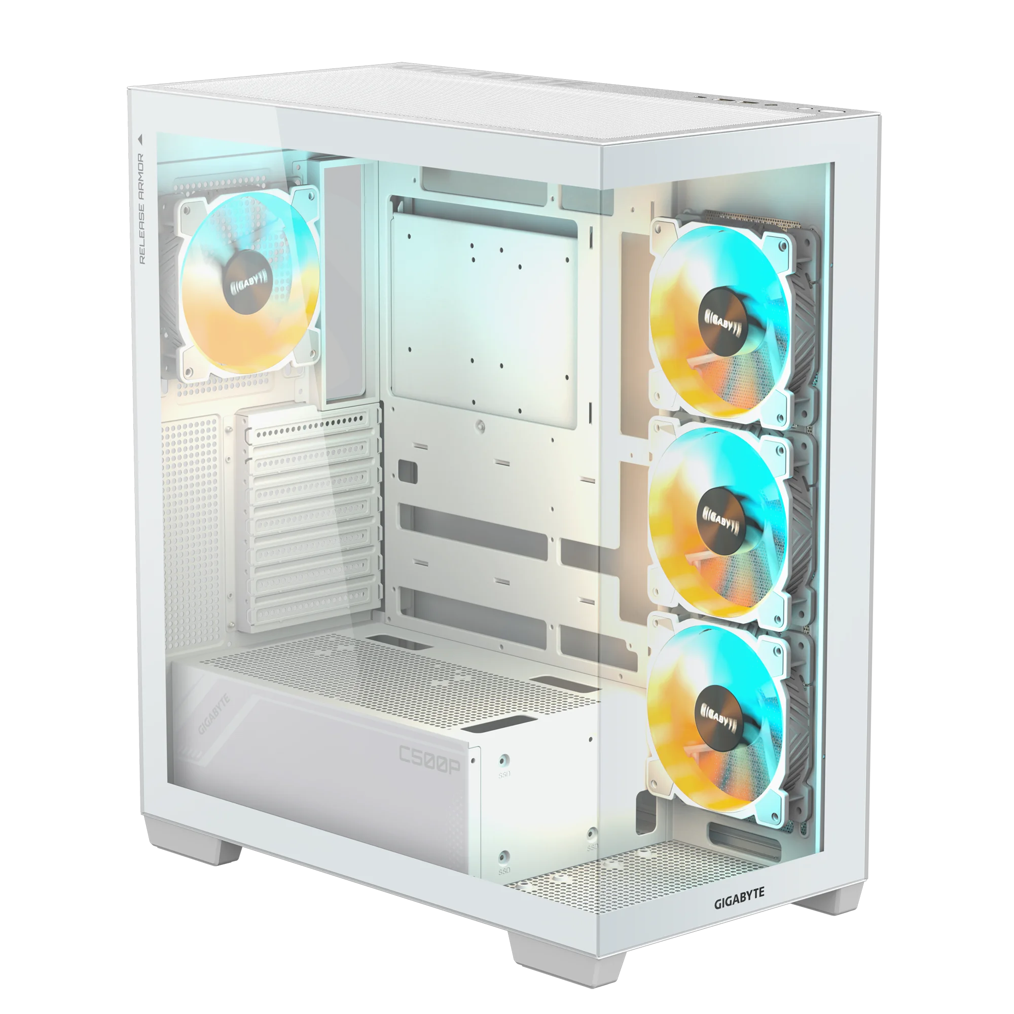 CASE GIGABYTE C500P STEALTH ICE 4X FAN - Imagen 3