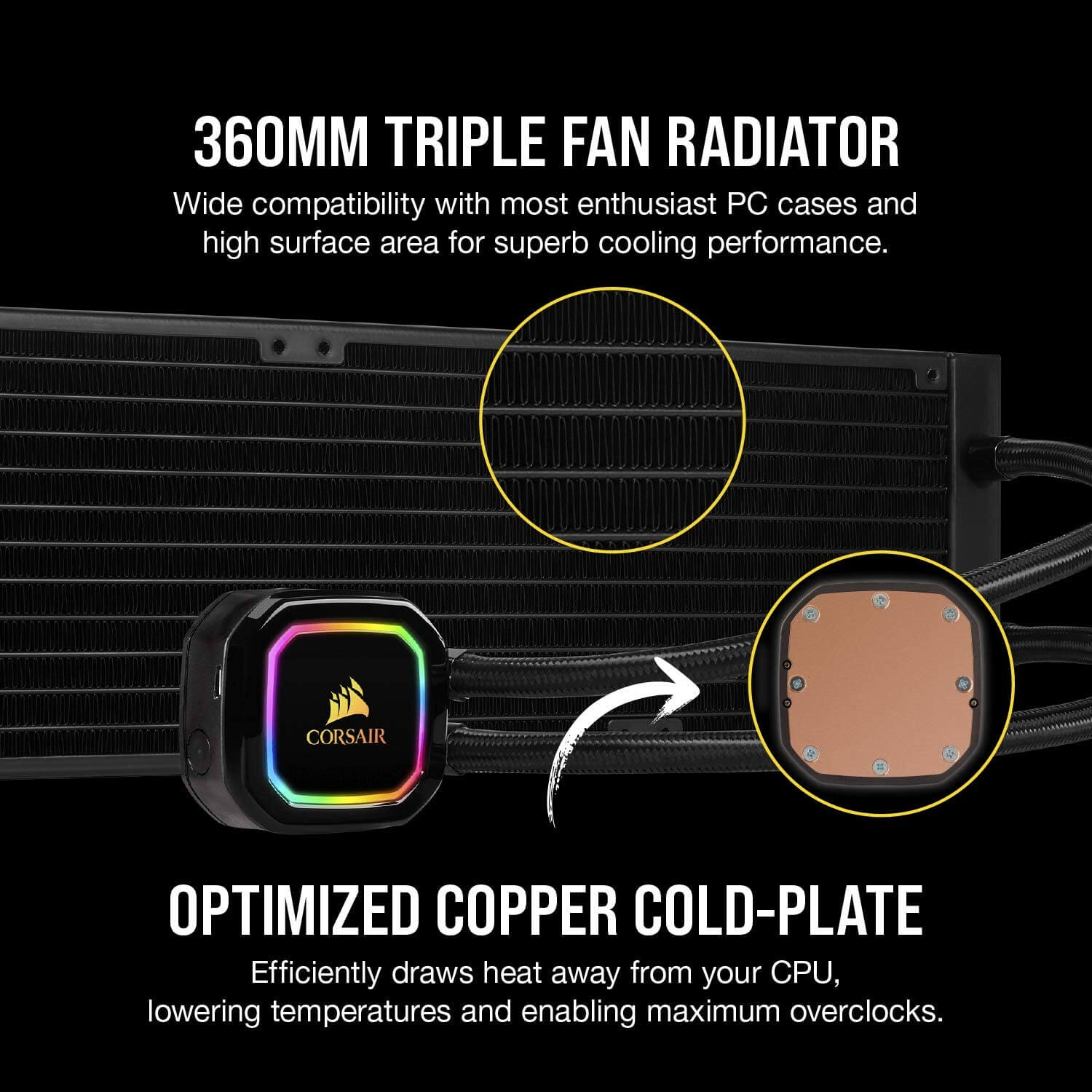 COOLER CORSAIR H150I PRO XT RGB LIQUIDO 360MM INTEL AMD - Image 5