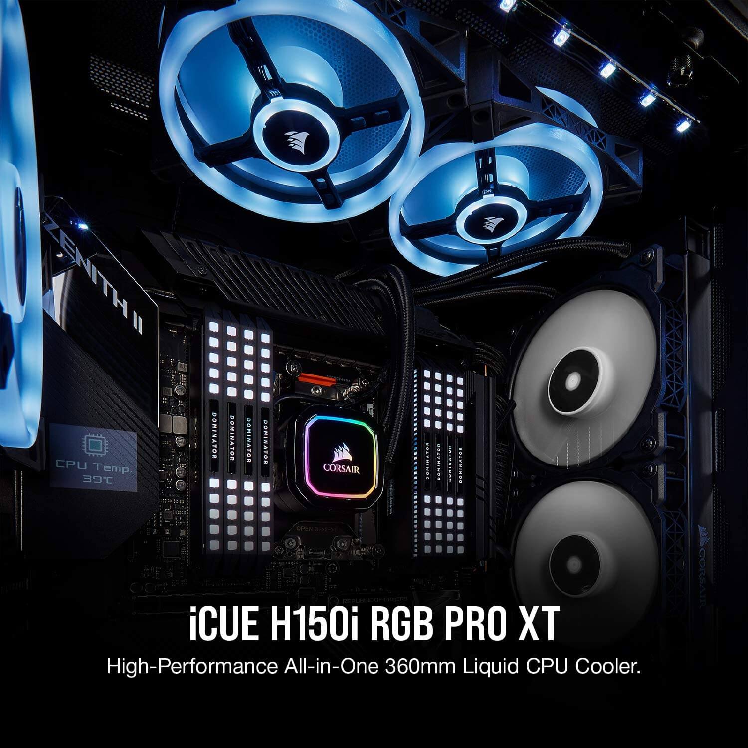 COOLER CORSAIR H150I PRO XT RGB LIQUIDO 360MM INTEL AMD - Image 7
