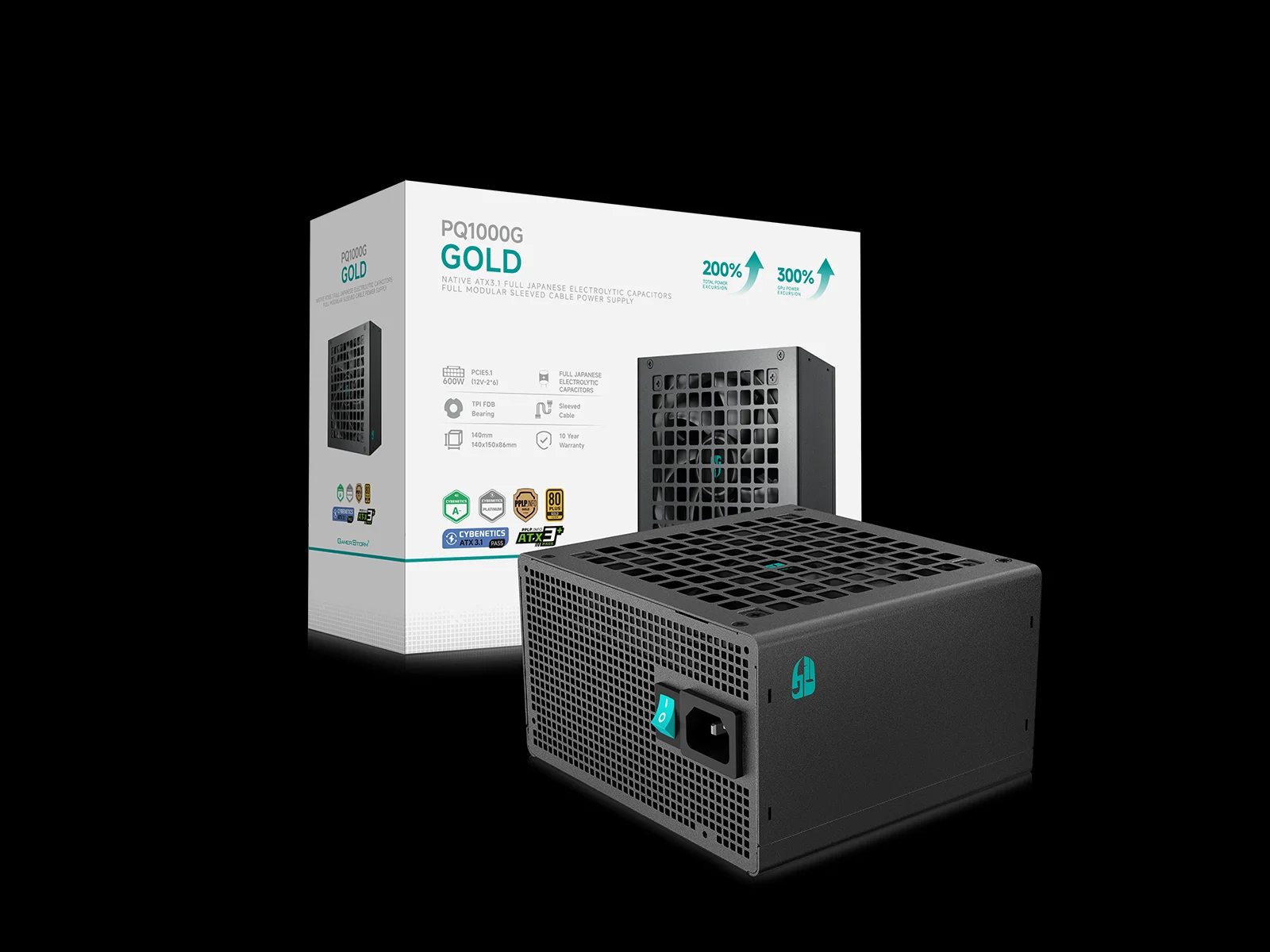 FUENTE DE PODER DEEPCOOL GAMER STORM PQ1000G 80+ GOLD ATX 3.1 PCIE 5.1 - Imagen 11