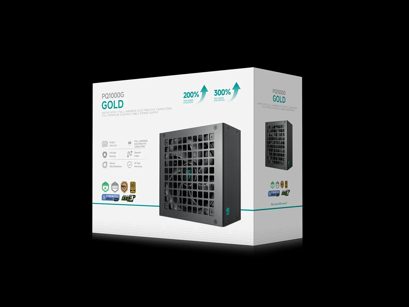 FUENTE DE PODER DEEPCOOL GAMER STORM PQ1000G 80+ GOLD ATX 3.1 PCIE 5.1 - Imagen 10