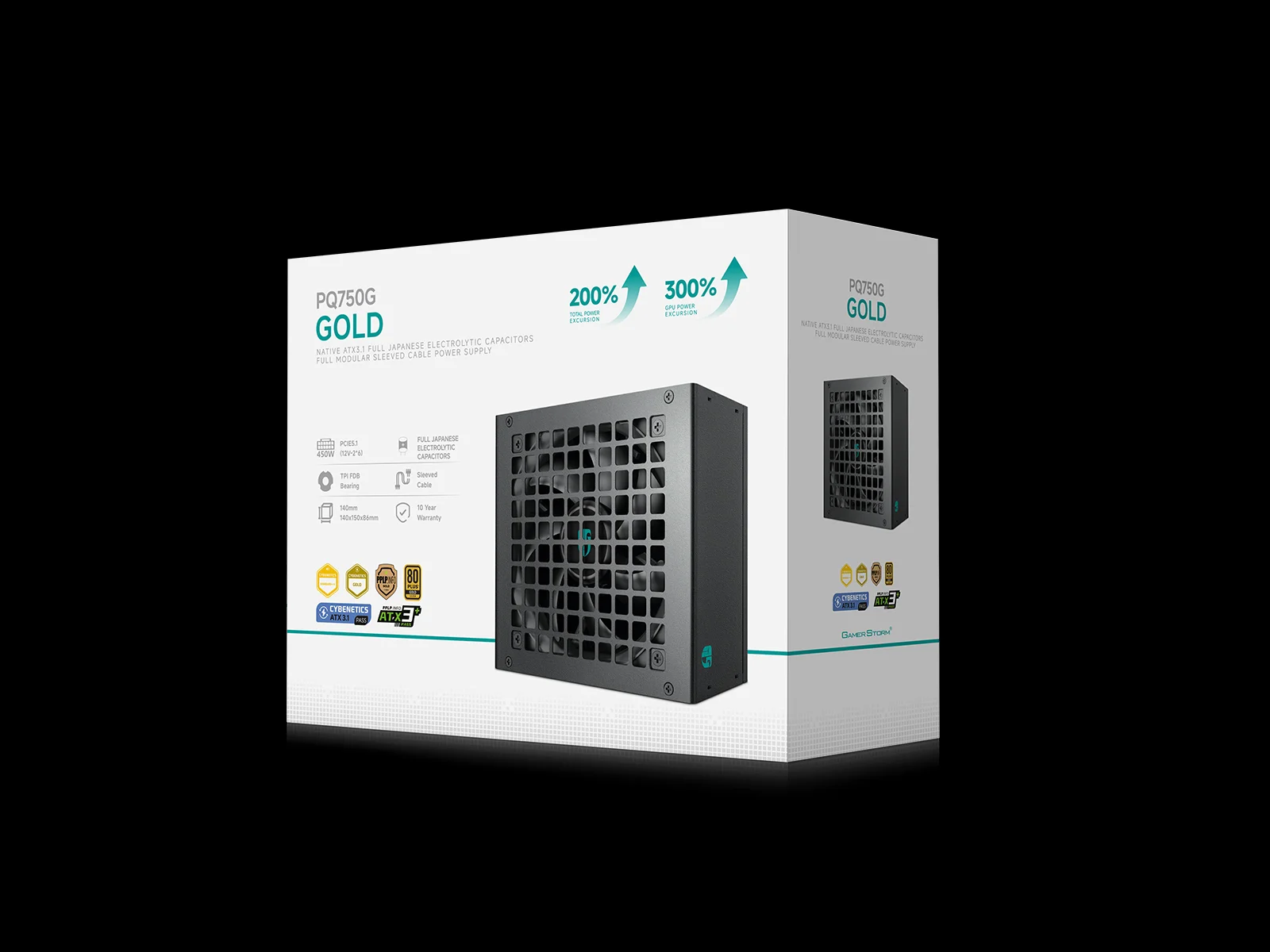 FUENTE DE PODER DEEPCOOL GAMER STORM PQ750G 80+ GOLD ATX 3.1 PCIE 5.1 - Imagen 9