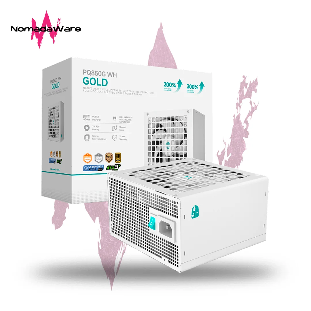 FUENTE DE PODER DEEPCOOL GAMER STORM PQ850G WHITE 80+ GOLD ATX 3.1 PCIE 5.1