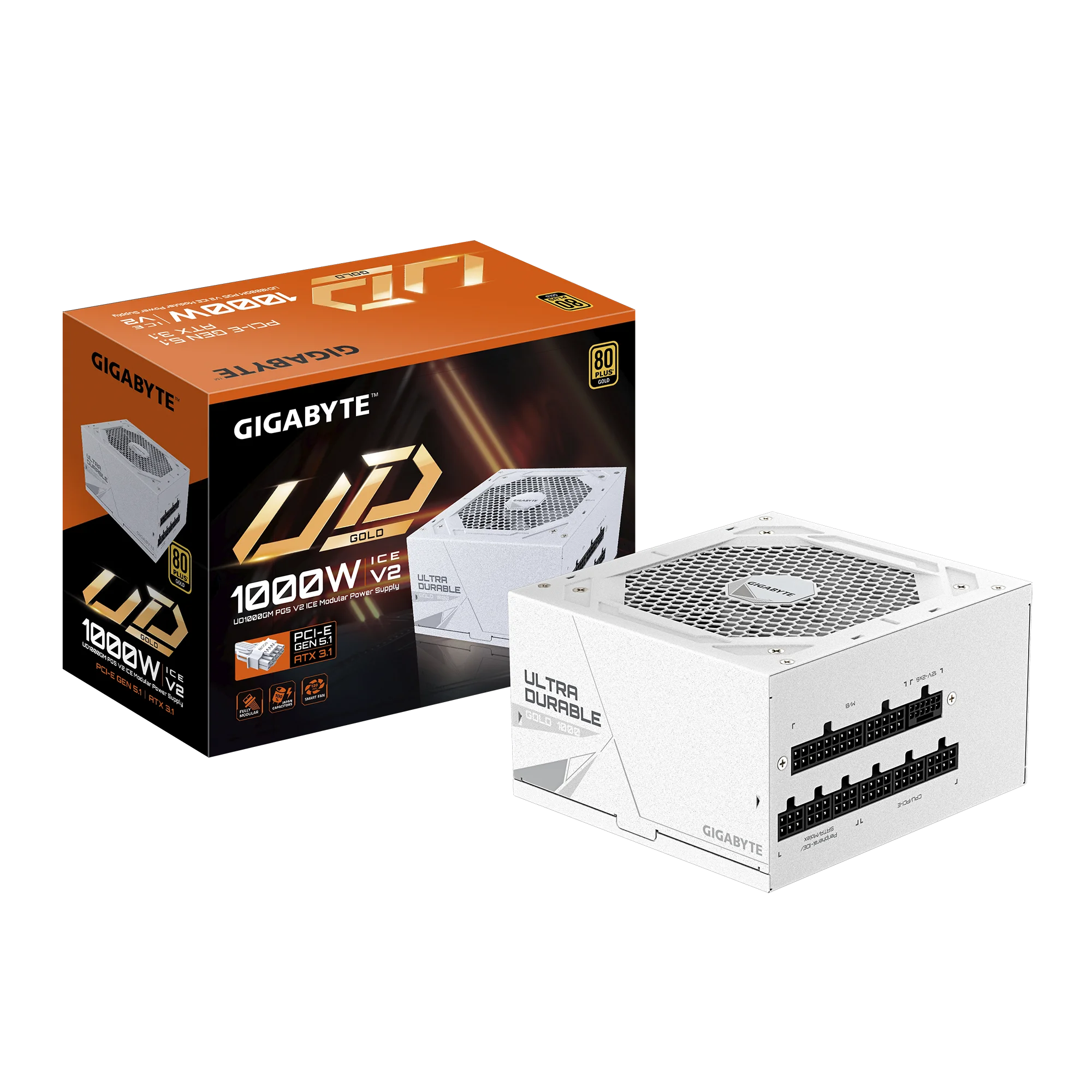 FUENTE DE PODER GIGABYTE UD ICE V2 1000W 80+ GOLD PCIE 5.1 ATX 3.1 - Imagen 8