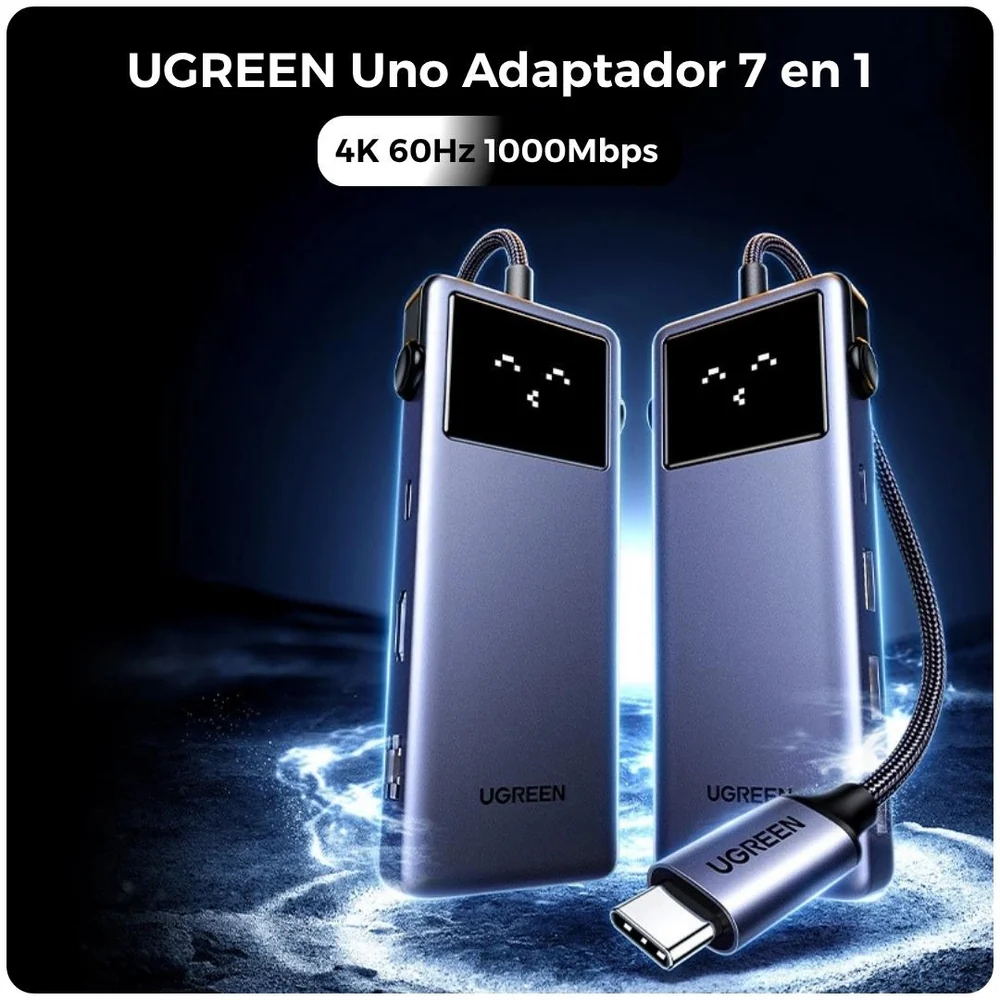 HUB UGREEN UNO CM888 USB C 100W 7 EN 1 - Imagen 5