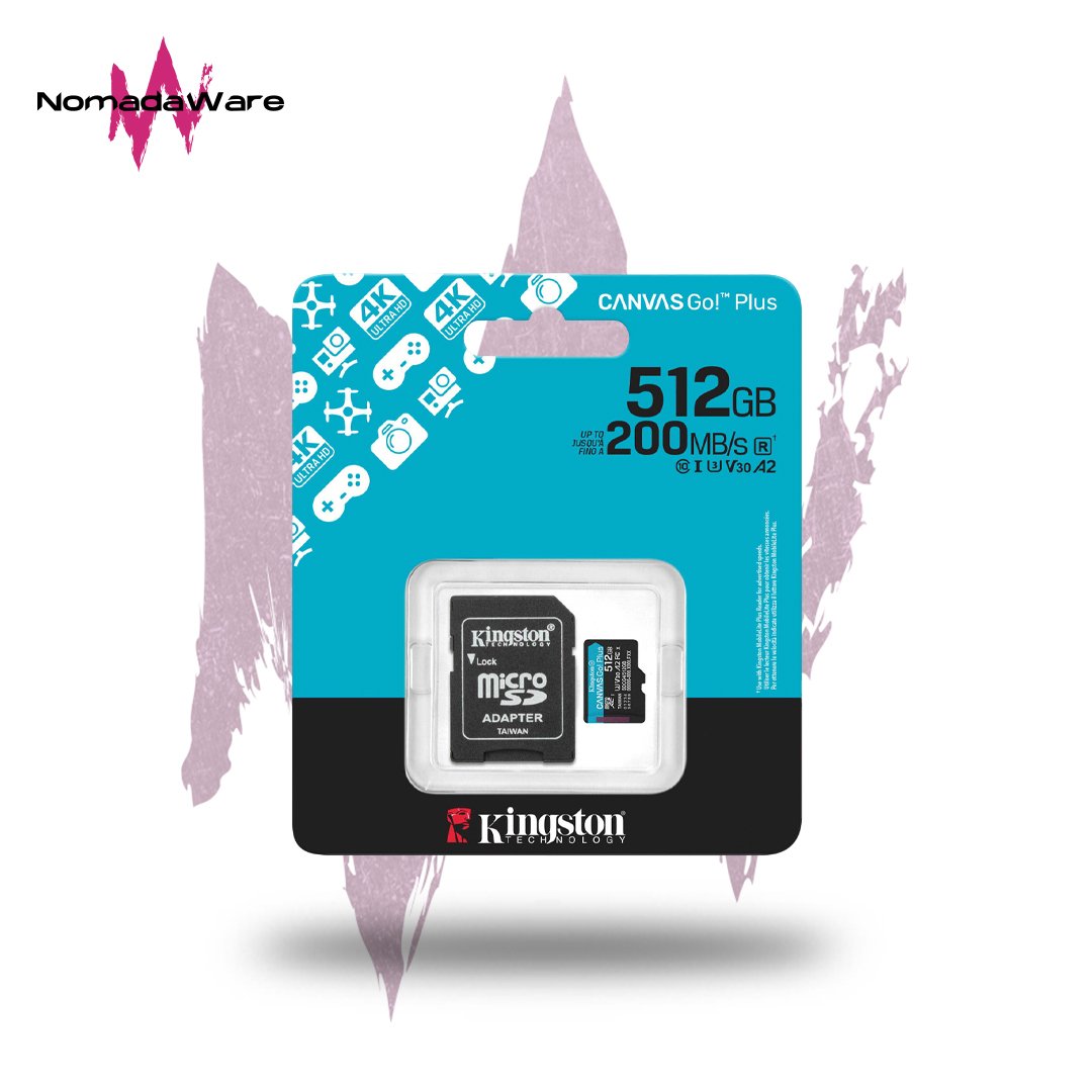 NomadaWare_micro_sd_512gb_kingston_canvas_go_plus_200mbs microSD Kingston Canvas Go