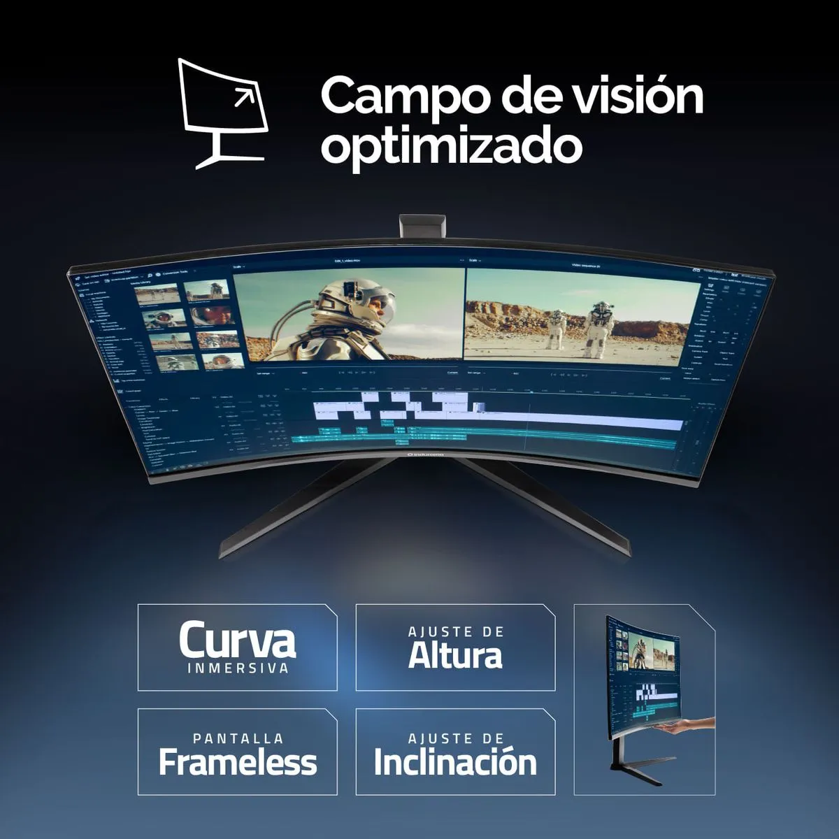 MONITOR CURVO INDURAMA 32 FHD 1080P VA 180HZ 5MS - Imagen 7