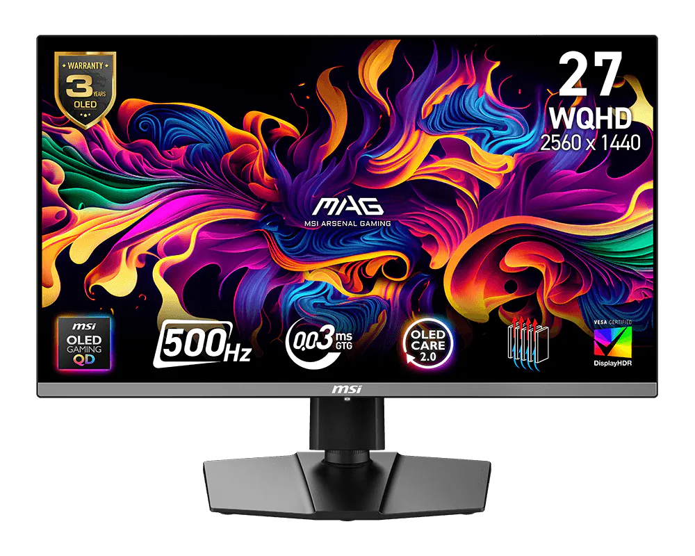 MONITOR MSI MAG 272QP QD-OLED X50 1440P WQHD 500HZ 0.03MS - Imagen 2