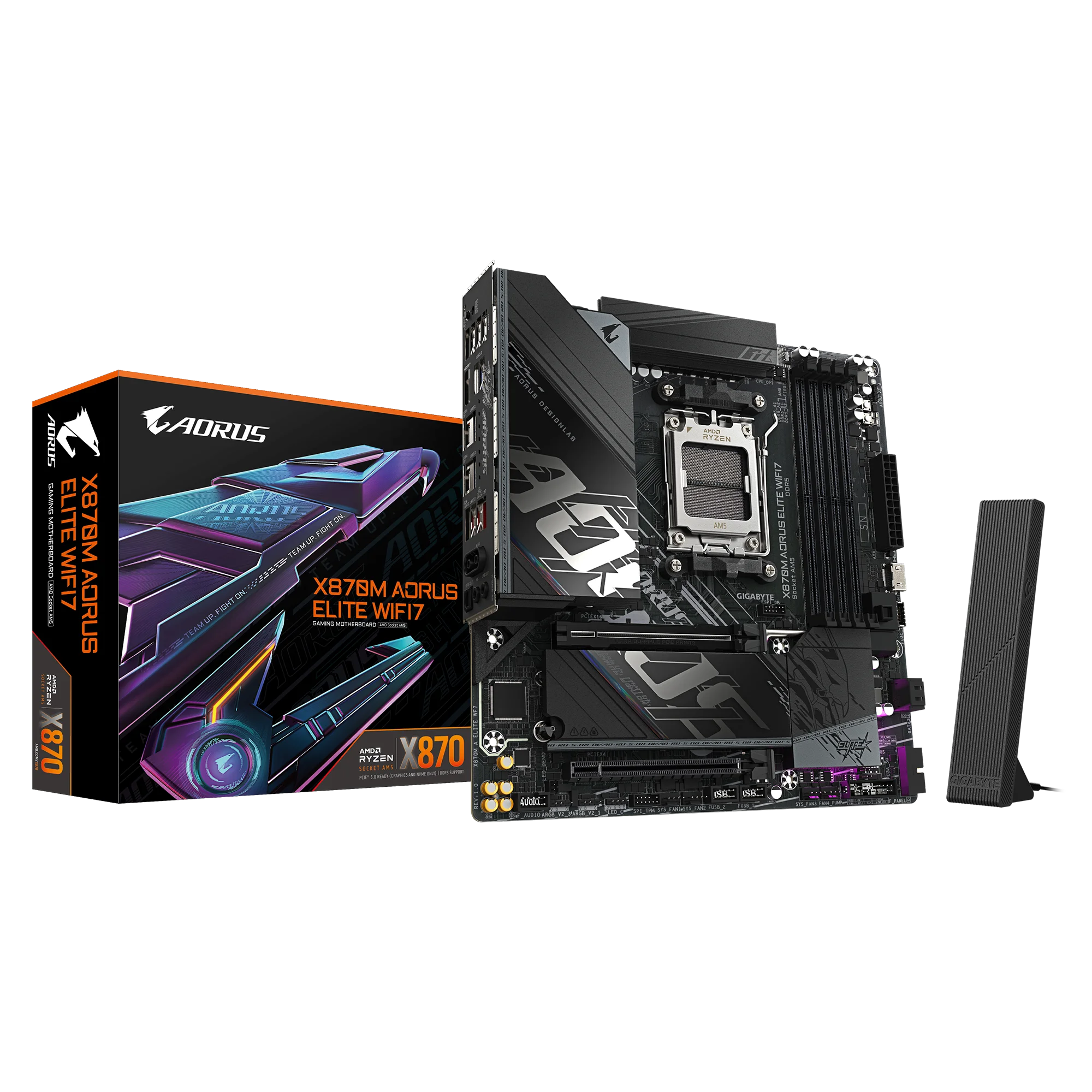 MOTHERBOARD GIGABYTE X870M AORUS ELITE WIFI7 AM5 - Imagen 2