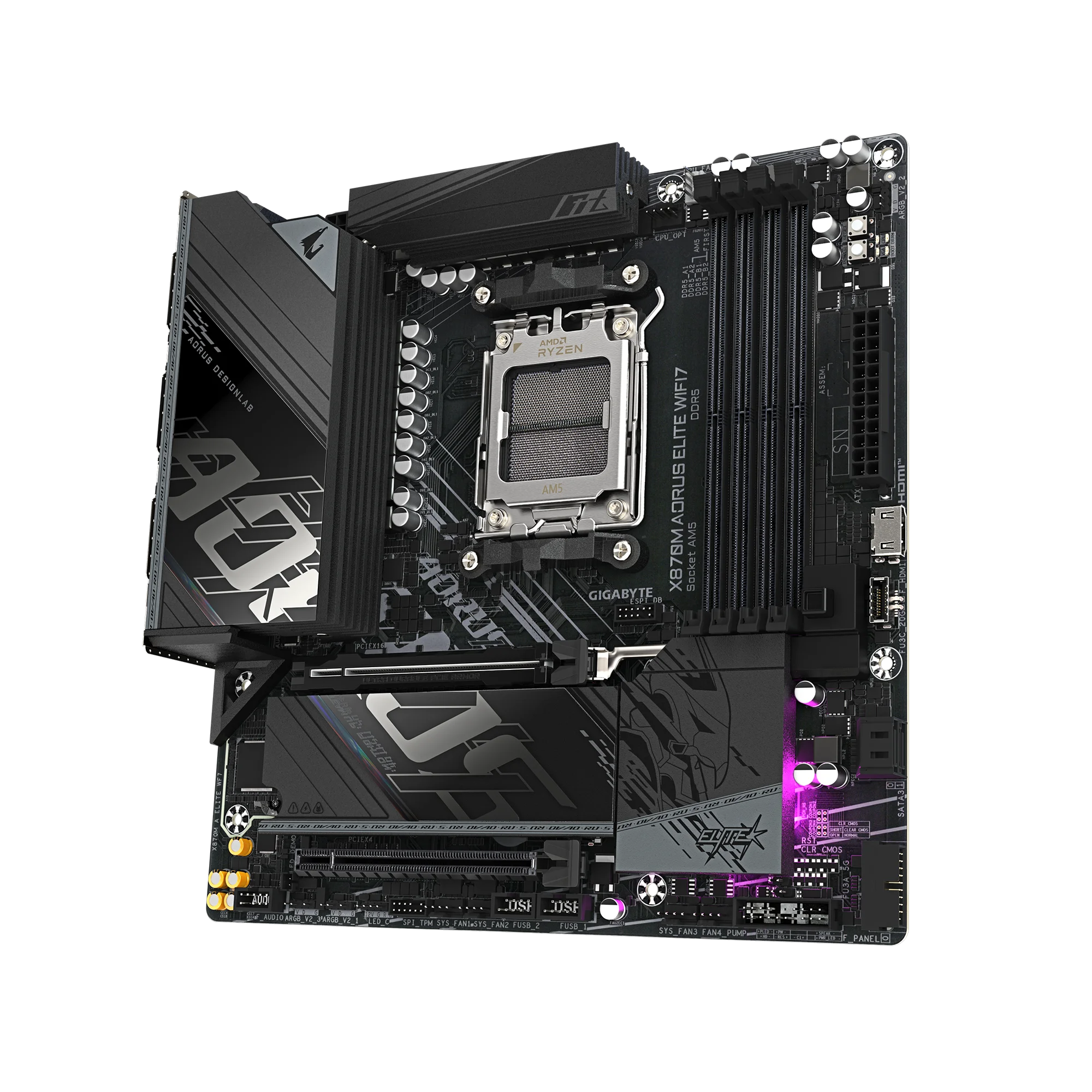 MOTHERBOARD GIGABYTE X870M AORUS ELITE WIFI7 AM5 - Imagen 4