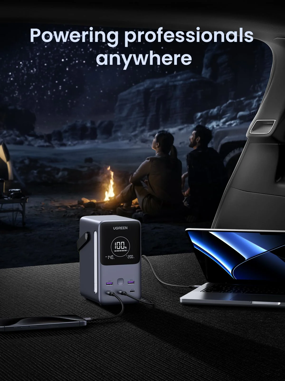 POWER BANK UGREEN NEXODE PB770 CON LUZ DE EMERGENCIA 48000MAH 300W - Imagen 5