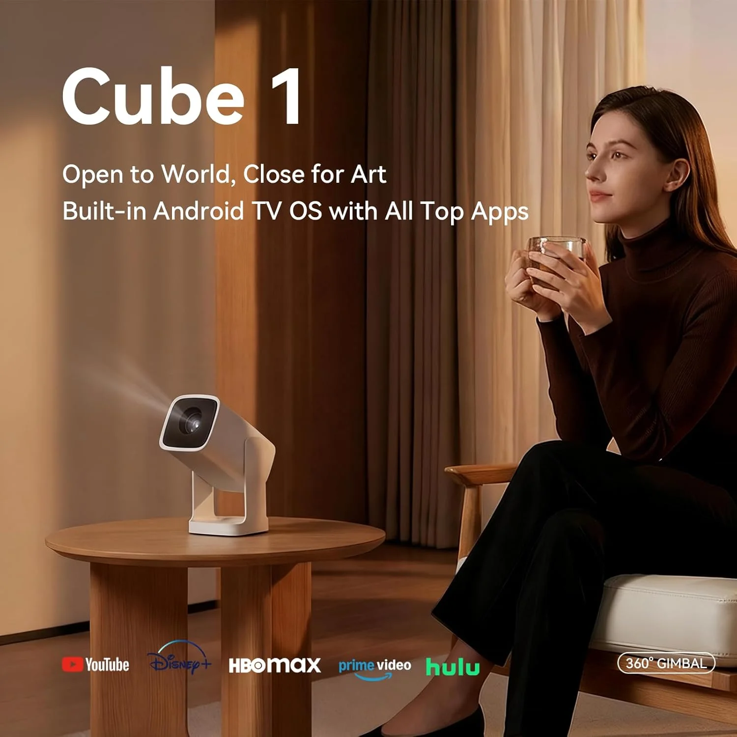 PROYECTOR WANBO CUBE 1 ALPINE WHITE - Imagen 2